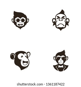 Monkey logo template vector
