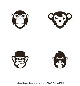 Monkey logo template vector