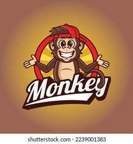 monkey logo vector design illustration template 3.eps

