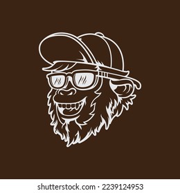 monkey logo vector design illustration template 10.eps
