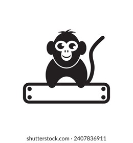 monkey logo vector icon simple illustration design