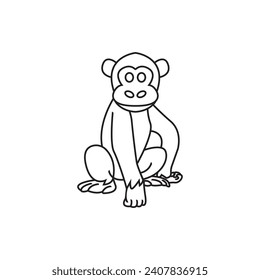 monkey logo vector icon simple illustration design