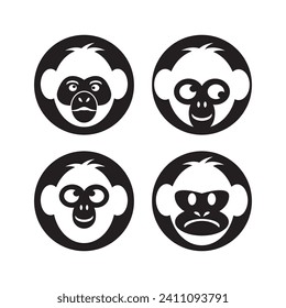 monkey logo vector icon simple illustration design