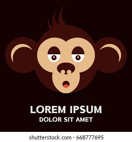 Monkey logo . Vector illustration isolated on background .