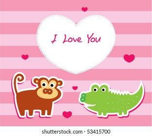 monkey love crocodile