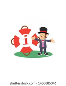 Monkey Magician With Float Isolated White