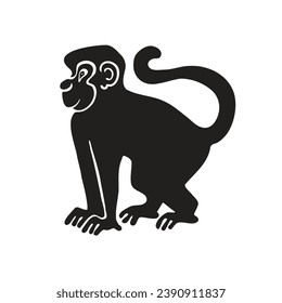Monkey marmoset silhouette, symbol, vector illustration eps 10