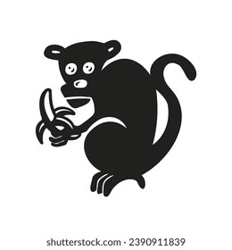 Monkey marmoset silhouette, symbol, vector illustration eps 10