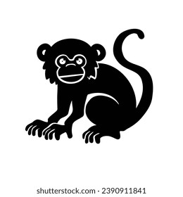 Monkey marmoset silhouette, symbol, vector illustration eps 10