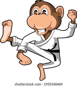 Monkey Martial Arts Karate Character