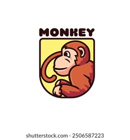 Monkey mascot cartoon character logo design