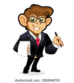 monkey mascot cartoon in vector 