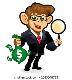 monkey mascot cartoon in vector 