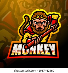 Monkey mascot esport logo design