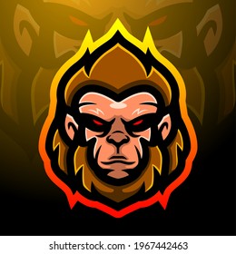 Monkey Mascot Esport Logo Design Stock Vector (Royalty Free) 1967442463 ...