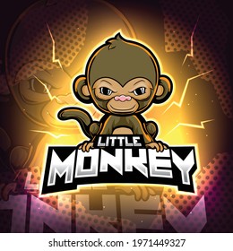 Monkey mascot esport logo design of illustration