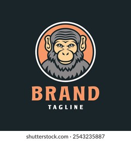 Monkey Mascot Logo Animal Vector Design