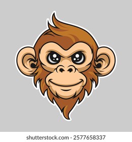 Monkey Mascot Logo, monkey character, monkey vector, monkey sticker illustration