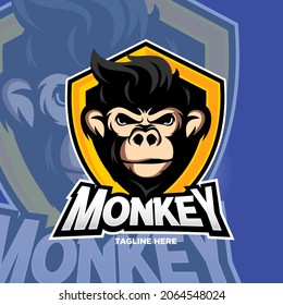 Monkey mascot logo design template