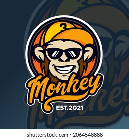 Monkey mascot logo design template
