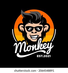 Monkey Mascot Logo Design Template