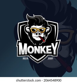 Monkey mascot logo design template