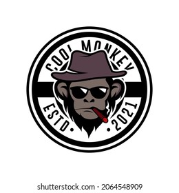 Monkey mascot logo design template