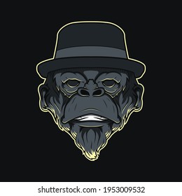 vector de ilustración del logotipo de la mascota de monos	