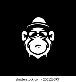 Monkey mascot logo silhouette version