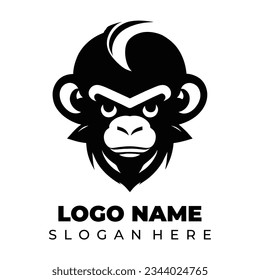 Monkey mascot logo simple design concept background