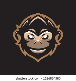 monkey mascot logo for team, sport, gaming, etc.