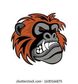 monkey mascot logo template design vector