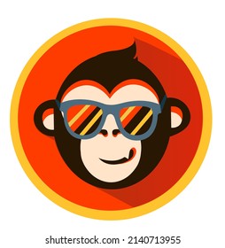 Monkey mascot logo vector. Animal vector illustration.