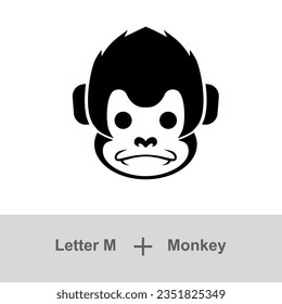 Monkey mascot logo vector. Animal vector illustration. Geek monkey logo. Chimpanzee vector logo