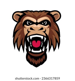 Vector del logotipo de la mascota de monos. Ilustración del vector animal