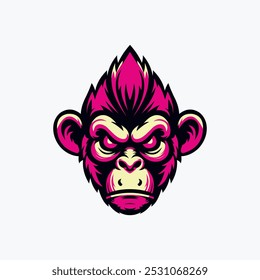 Monkey mascot logo vector, Animal vector illustration