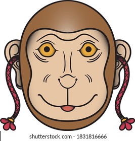 monkey mask japanese illustration artwork with concept art