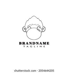 mono con logotipo de máscara icono de dibujos animados plantilla de diseño negro ilustración aislada moderna