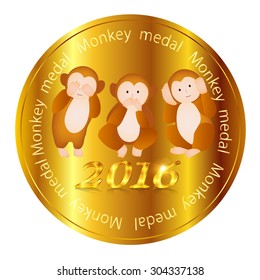 Monkey medal greeting cards
