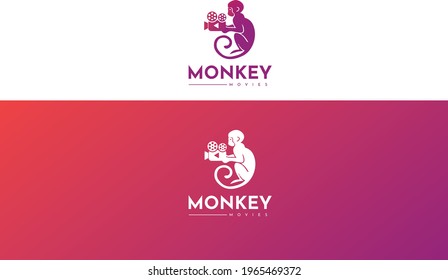 monkey media logo. media monkey logo. monkey media creative logo. Media monkeys  design. monkeys company logo design. Vector Creative idea.