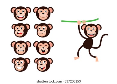 Monkey. Monkeys set. year of the monkey.