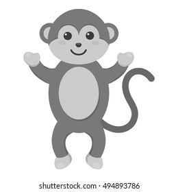 Monkey monochrome icon. Illustration for web and mobile design.
