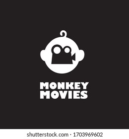 Monkey Movies Logo Illustration Design