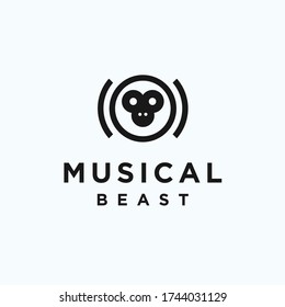 monkey music logo. monkey icon