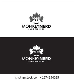 Monkey Nerd Logo in Vector