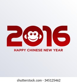 Monkey New Year 2016 Vector Template