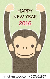Monkey, new year card/ vector illustration