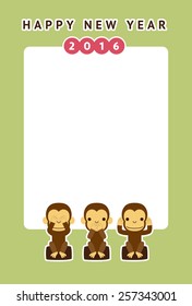 Monkey new year card / vector illustration