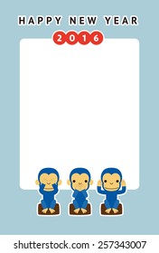 Monkey new year card / vector illustration