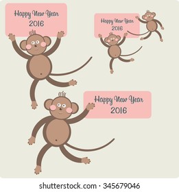 monkey new year vector 